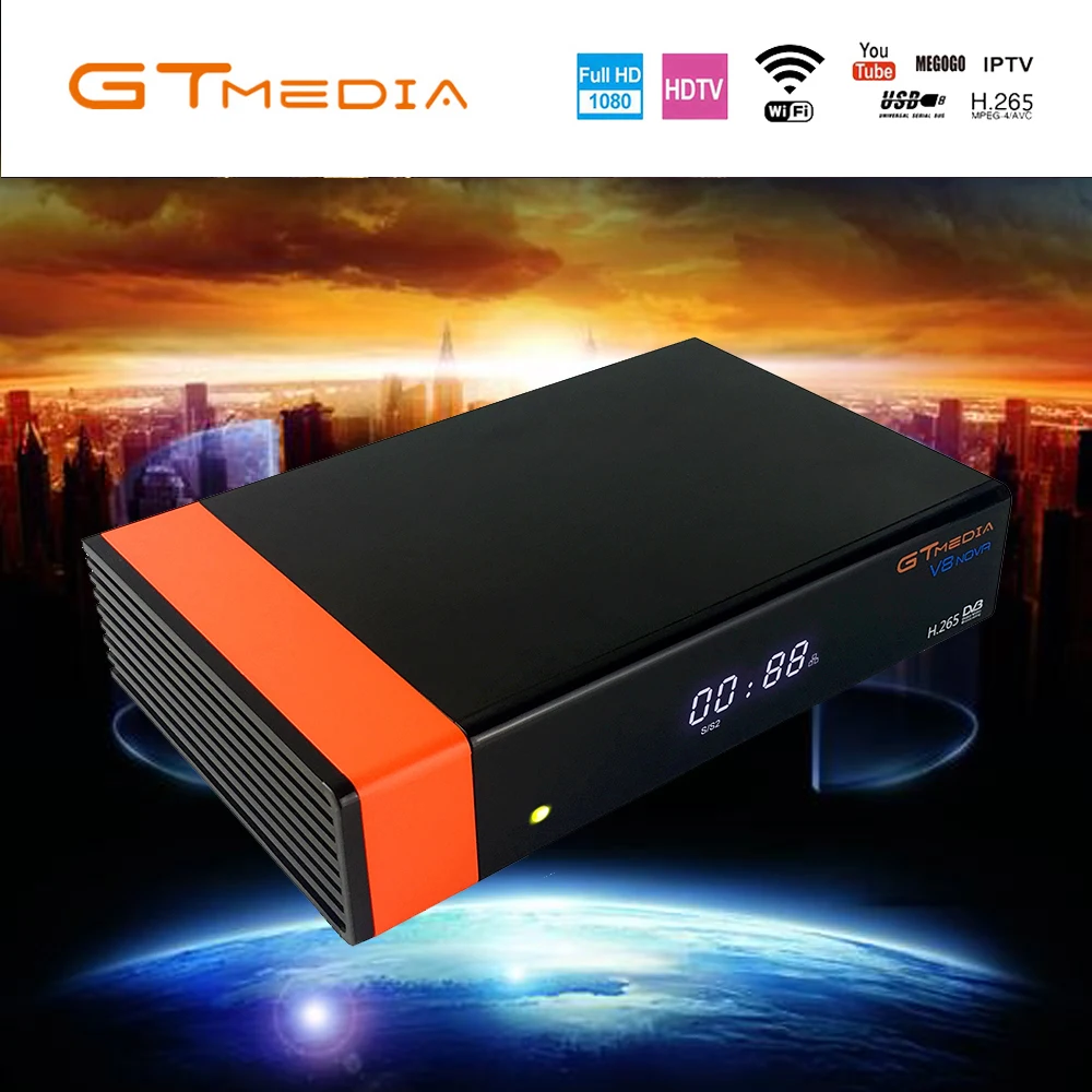 Горячая Распродажа GTMEDIA V8 NOVA ТВ спутниковый ресивер встроенный wifi USB 2,0 1080P HD DVB-S2 бесплатно 1 год Испания cccam такой же как v9 tv box