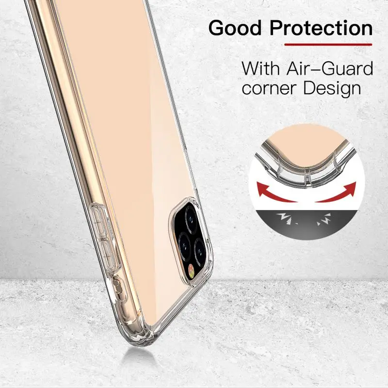 Для iPhone 11, для iPhone 11 Pro/Pro Max, модный противоударный бампер, прозрачный ТПУ, мягкий чехол для телефона, защитная задняя крышка, новинка