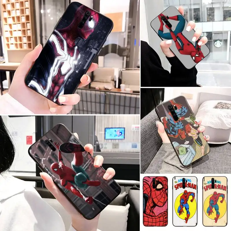 Красный Человек-паук мягкий чехол для телефона Redmi 7A 5Plus Note 5 6 7 8 8Pro 9Pro 9 бетонный