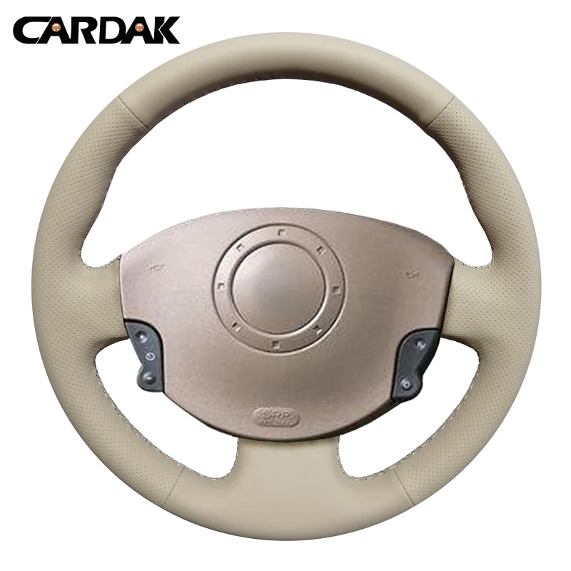 Beige In Pelle Artificiale Cucito A Mano Copertura Del Volante Dell'Automobile Per Renault Megane 2 2003-2008 Kangoo 2008 Scenic 2 2003-2009