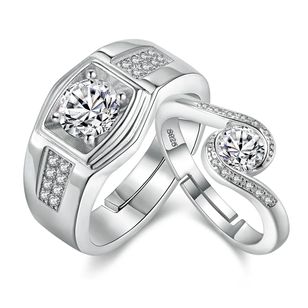 2 шт., кольцо с цирконием, парное кольцо Vashiria, модное позолоченное 925 ювелирное изделие, романтическая императорская корона и крест, кольцо для влюбленных - Цвет основного камня: J803MW
