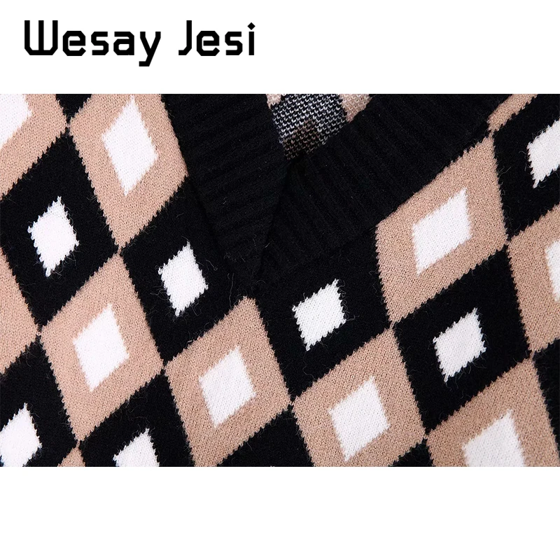 Вязаный свитер для женщин с v-образным вырезом Пуловер женский длинный рукав осень зима теплый уличная Повседневный пуловер Femme комплект из 2 предметов