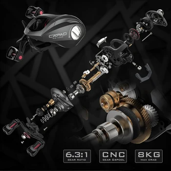 

Dual Brake Baitcasting Reel Fishing Gear Water Drop Wheel Right / Left Hand Bait Casting Fishing Reel Fishing Lure Reel