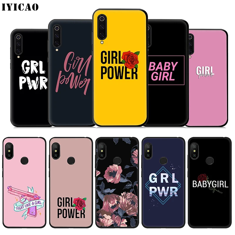 Мягкий чехол IYICAO Girl Power Fight для Xiaomi Mi A3 A2 A1 10 9T CC9E CC9 9 8 6 Se Lite F1 5X 6X MiA1 MiA2 MiA3 |