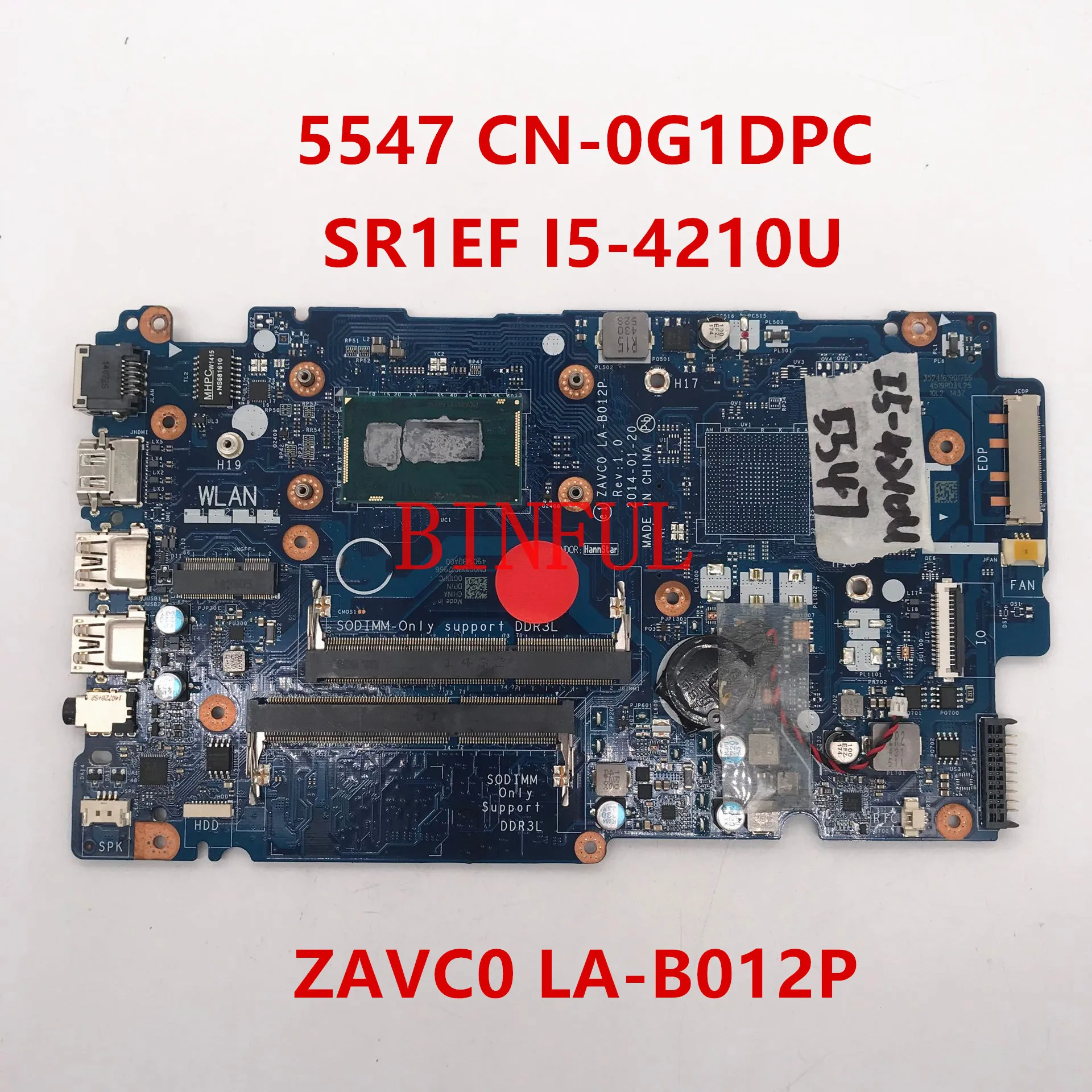 Высокое качество для 5447 5442 5547 5542 материнская плата ноутбука CN-0G1DPC G1DPC ZPT10 LA-B151P с