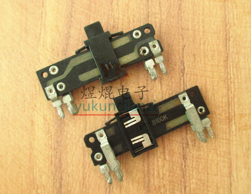 Total length 35MM handle 4MM 100K B100K straight plug vertical dual channel slide potentiometer fader adjustment | Обустройство дома
