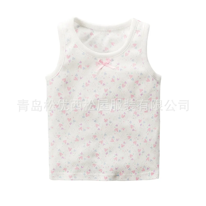 Song you Nishimatsu House Sweat Absorbing New Style Four Seasons Mesh Hollow out Jacquard-Children's Vest Base Sleeveless Vest
