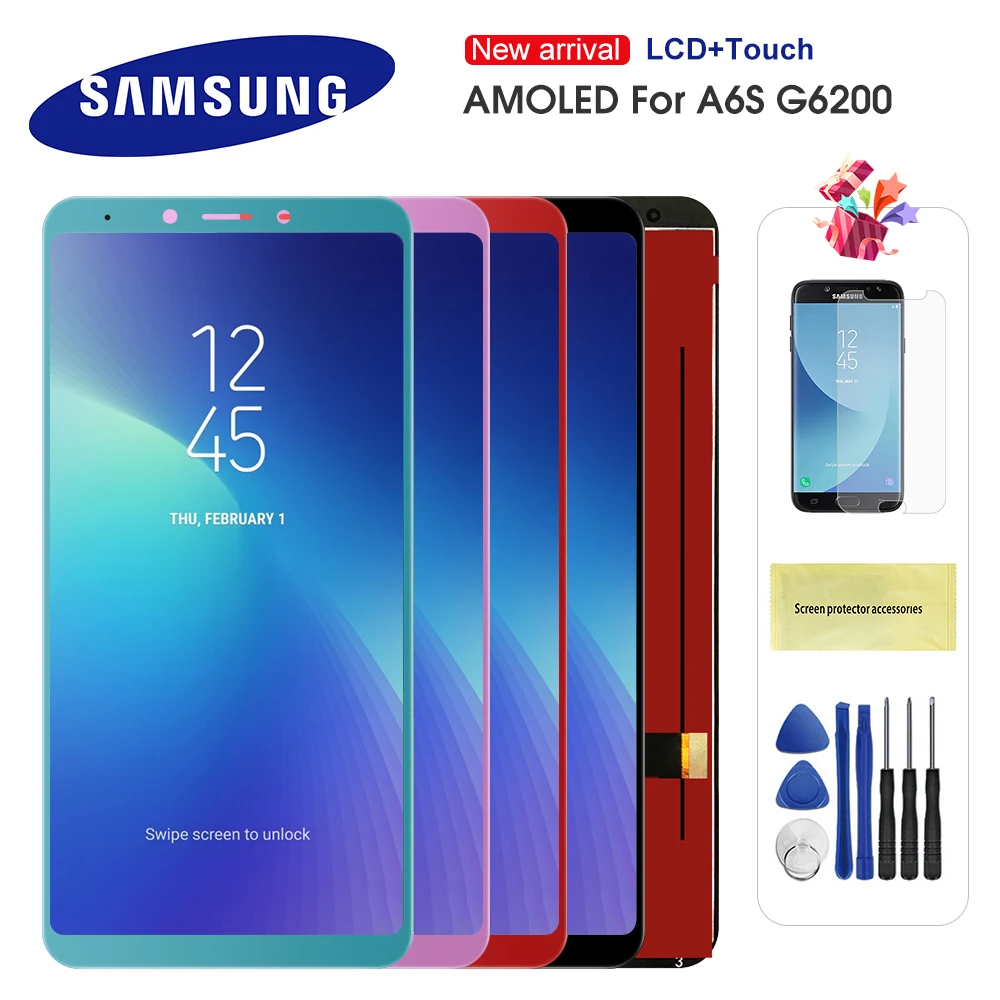 Для Samsung Galaxy A6s G6200 SM-G6200 ЖК-дисплей сенсорный экран дигитайзер сборка Замена для A6S