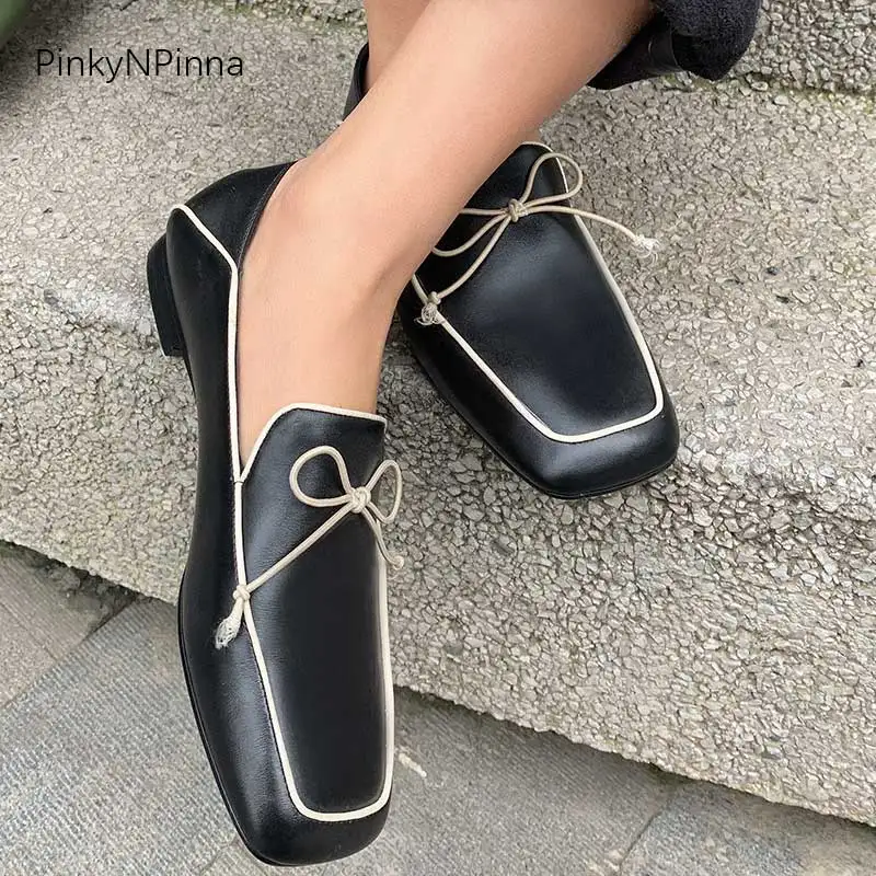 Очень мягкие женские черные и бежевые лоферы из натуральной кожи стелька овчины