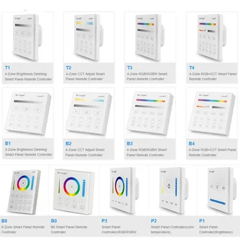 

Miboxer P1/P2/P3/T1/T2/T3/T4/B0/B1/B2/B3/B4/B8 brightness/CT/RGB/RGBW/RGB+CCT led Smart Panel Remote strip light Controller
