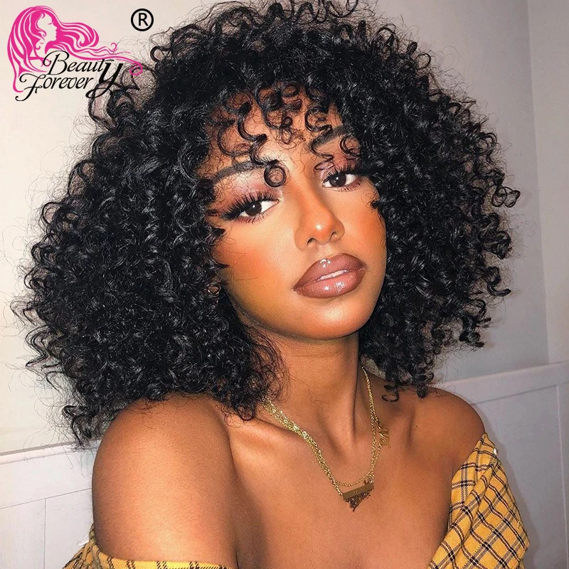 BeautyForever 13*4 парик шнурка малазийские вьющиеся волосы фронта Боб парики 100% Remy