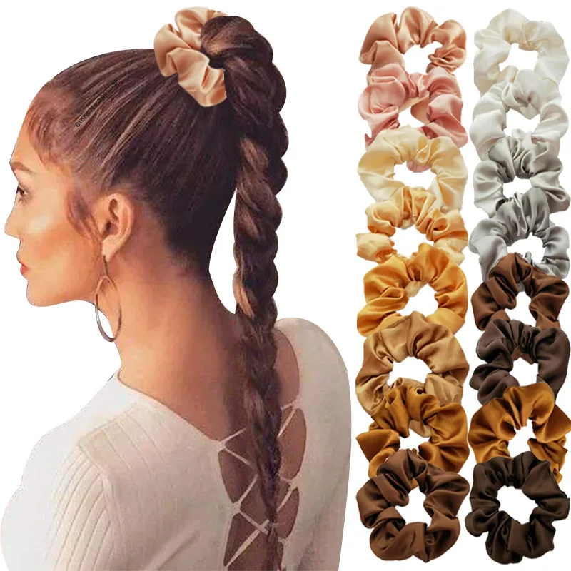 Warm Color High Quality Hair Scrunchie Scrunchy Elastic Bands Women Girls Headwear Ponytail Holder Accessories |