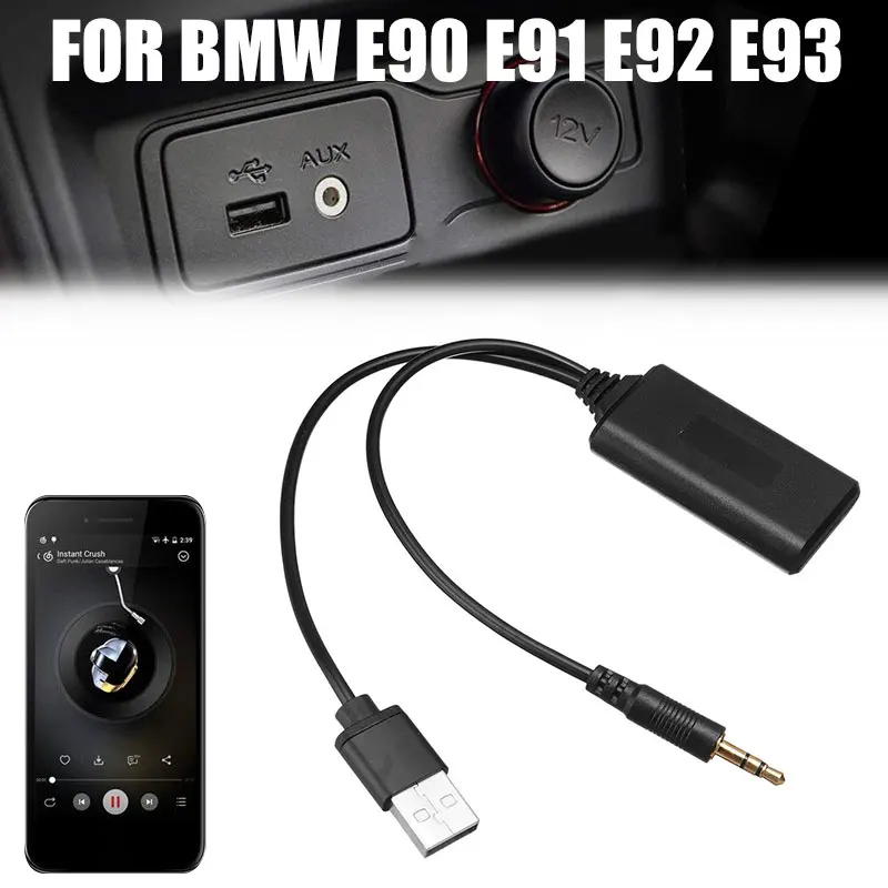 Для BMW E90 E91 E92 E93 Bluetooth приемник автомобильный Радио 3,5 мм разъем AUX-IN Aux кабель BT5.0 музыкальный bluetooth-адаптер