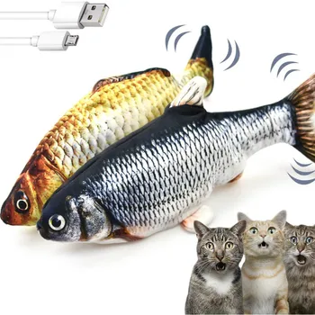 Juguete electrónico de gato en 3D para gatos, simulación eléctrica de peces, mascotas, suministros de juguete, juguetes para gatos