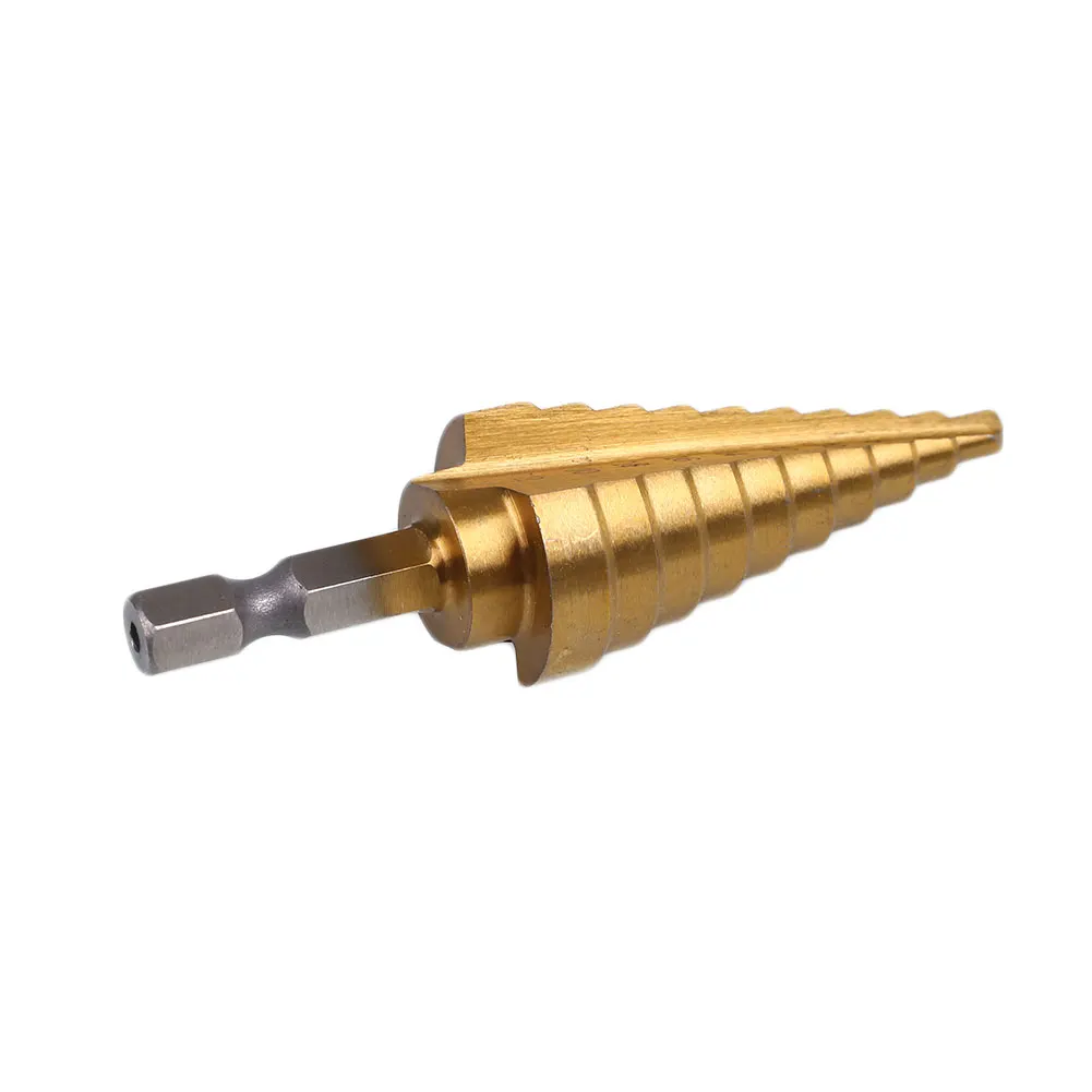

HSS Titanium Coated 4-22mm Step Cone Drill Bit Metal Wood Conical Cutter Tool