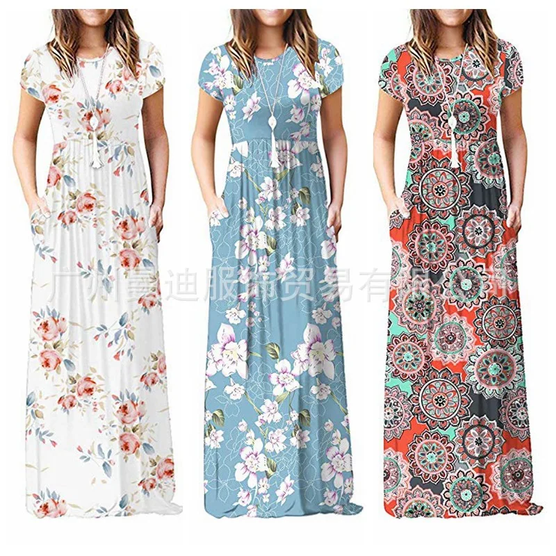 

Summer African Dresses for Women 2019 News Fashion Robe Long Dress Floral Print Bazin Vestidos Dashiki Party African Clothes