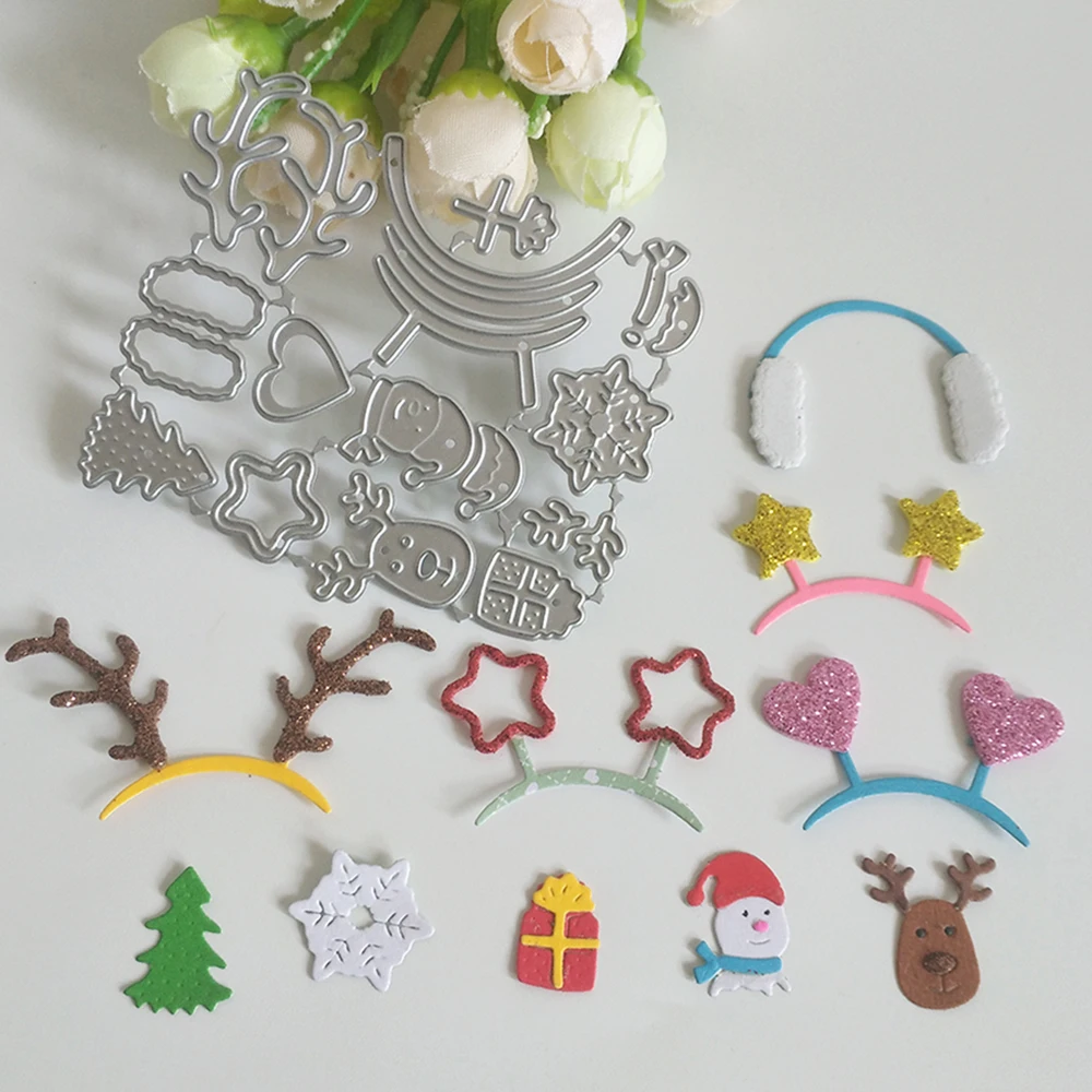 

New Christmas snowman, hairpin, deer cutting dies DIY scrapbook, embossed card making, photo album decoration, handmade craft