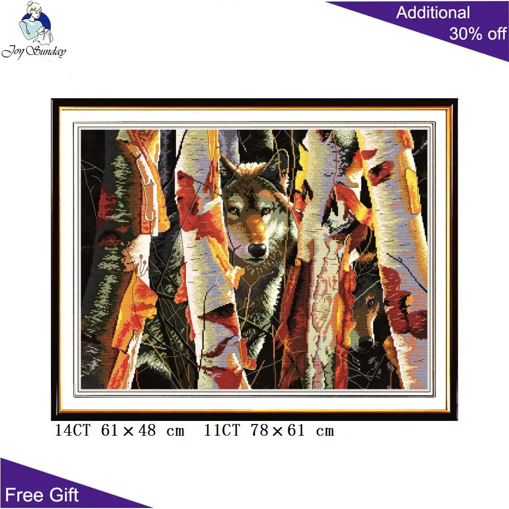 Домашний декор Joy Sunday Wolf D064D086D207D309D311 белой березы волка партнеры дух воющего
