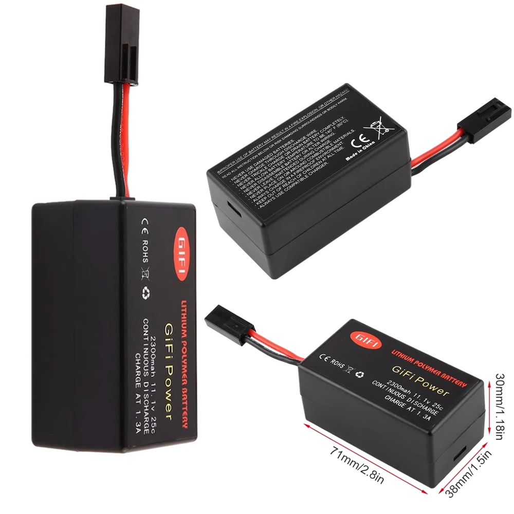 

RC Battery.GIFI Power 11.1V 2300mAh 25C LiPo Battery Recyclable for Parrot AR.Drone 2.0 Quadcopter