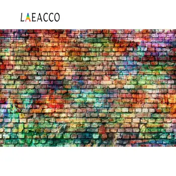 

Laeacco Brick Wall Colorful Party Decor Baby Child Portrait Grunge Photo Backgrounds Photography Backdrop Photocall Photo Studio