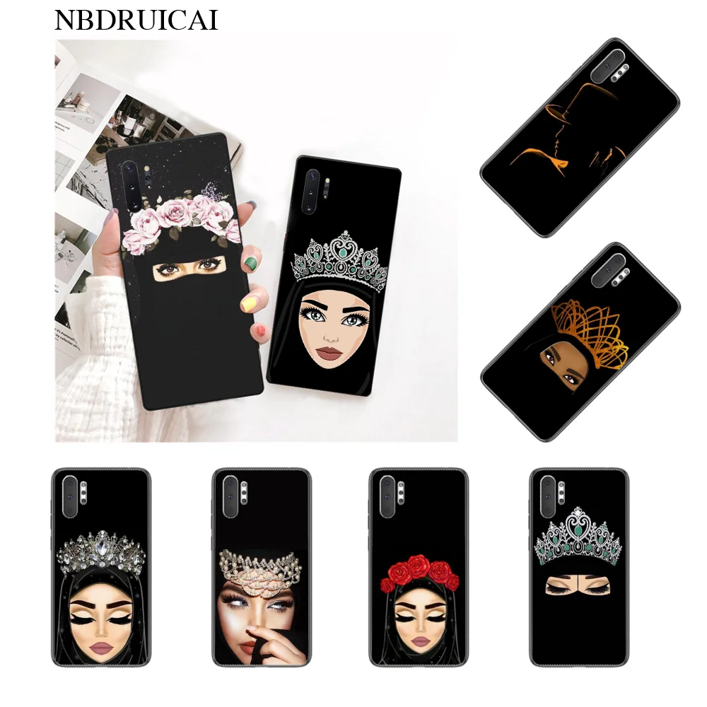 NBDRUICAI Ottwn арабский хиджаб девушка Королева Корона чехол для телефона Samsung Note 3 4 5 7 8