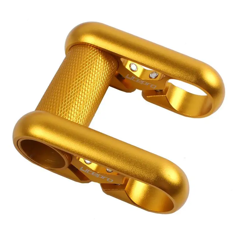 Gold HiMISS велосипедный ультра-светильник, двухстворчатый стояк из сплава, руль для складывания велосипеда, двойная ручка, Модифицированная автомобильная ручка - Цвет: Gold