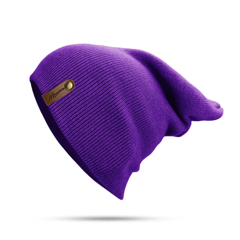 Брендовая зимняя шапка для мужчин Skullies Beanies Женская модная теплая шапка унисекс эластичная вязаная шапка зеленая унисекс повседневные Шапки - Цвет: L
