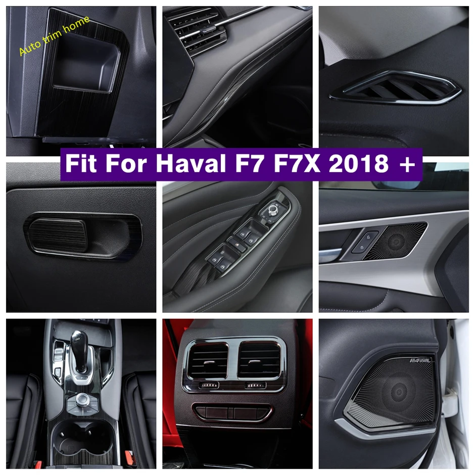 

Head Lights Door Speaker Lift Button Air AC Gear Box Cover Trim For Haval F7 F7X 2018 - 2022 Black Brushed Interior Accessories