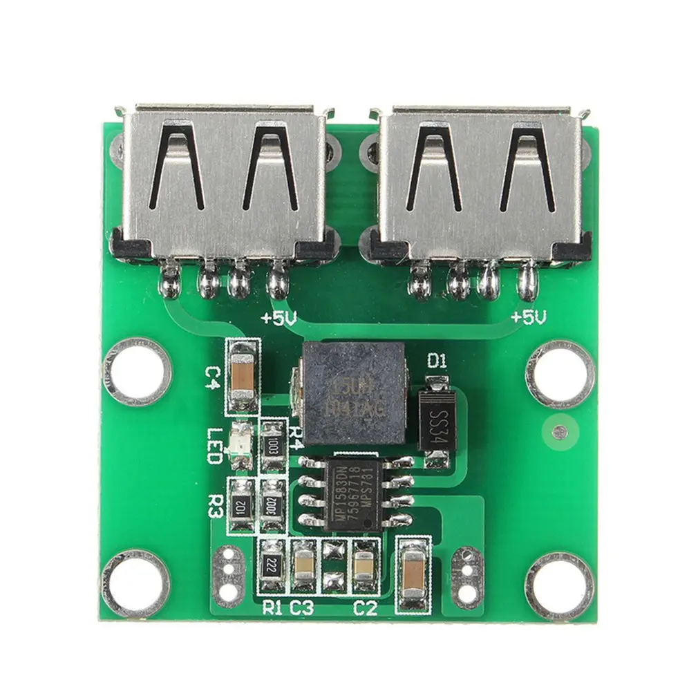 Двойной USB понижающий Регулятор зарядки зеленый MCU высокотехнологичный модуль макетной платы изысканно разработан прочный