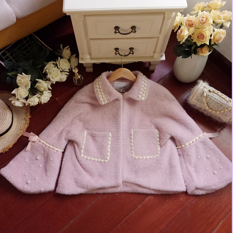 YUZACDWX Chaquetas Mujer Новая зимняя высококачественная шуба из искусственного меха норки Новая модная короткая куртка с бисером