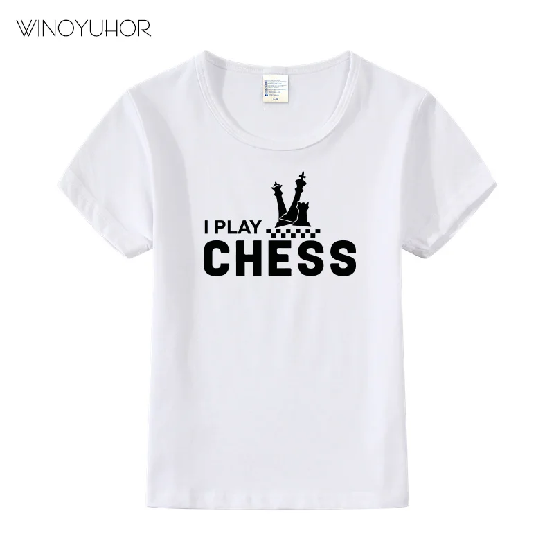 I Play Chess Game T-shirt Baby Boy Girl Summer Casual Short Sleeve O-neck Tee Shirt Love Chess Custom Print Clothes red t shirt childrens	