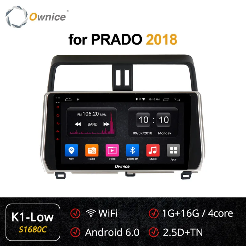 S1680 K1-Low Ownice K1 K2 K3 K5 K6 2 DIN Восьмиядерный Android 9,0 Автомобильный DVD Радио для Toyota Land Cruiser prado LC150 360 панорама DSP 4G LTE - Цвет: S1680 K1-Low