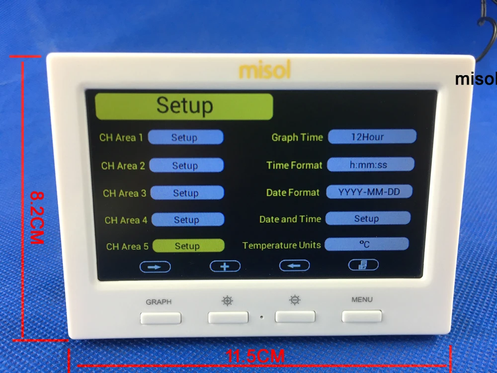  Wireless weather station with 5 sensors 5 channels color screen data logger connect to PC