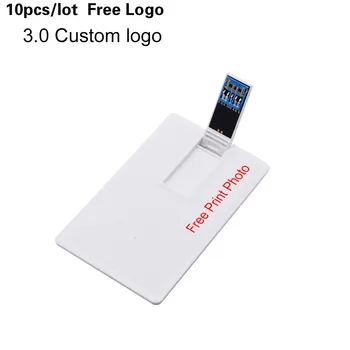 

10pcs/lot Free Print Logo 4GB 8GB 16GB 32GB Usb 3.0 Super Slim Credit Card USB Flash Drive Pendrive Business card Memory Stick