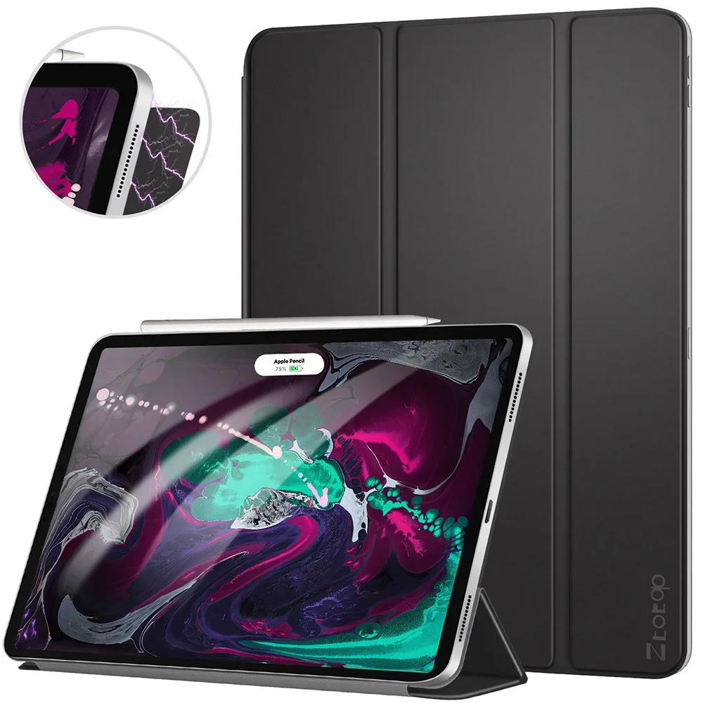 Black Ztotop Чехол для iPad Pro 1" тонкий легкий трехслойный смарт-корпус с функцией автоматического пробуждения/сна iPad Pro 11 - Цвет: Black