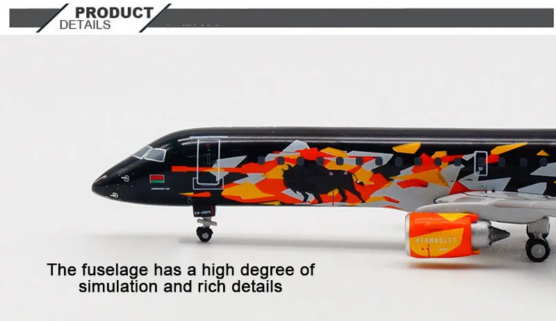 1/400 белорусский Airline ERJ-190LR EW-400 из сплава пассажирский летательный аппарат металлический Весы Модель самолета игрушка изысканный подарок украшение дома