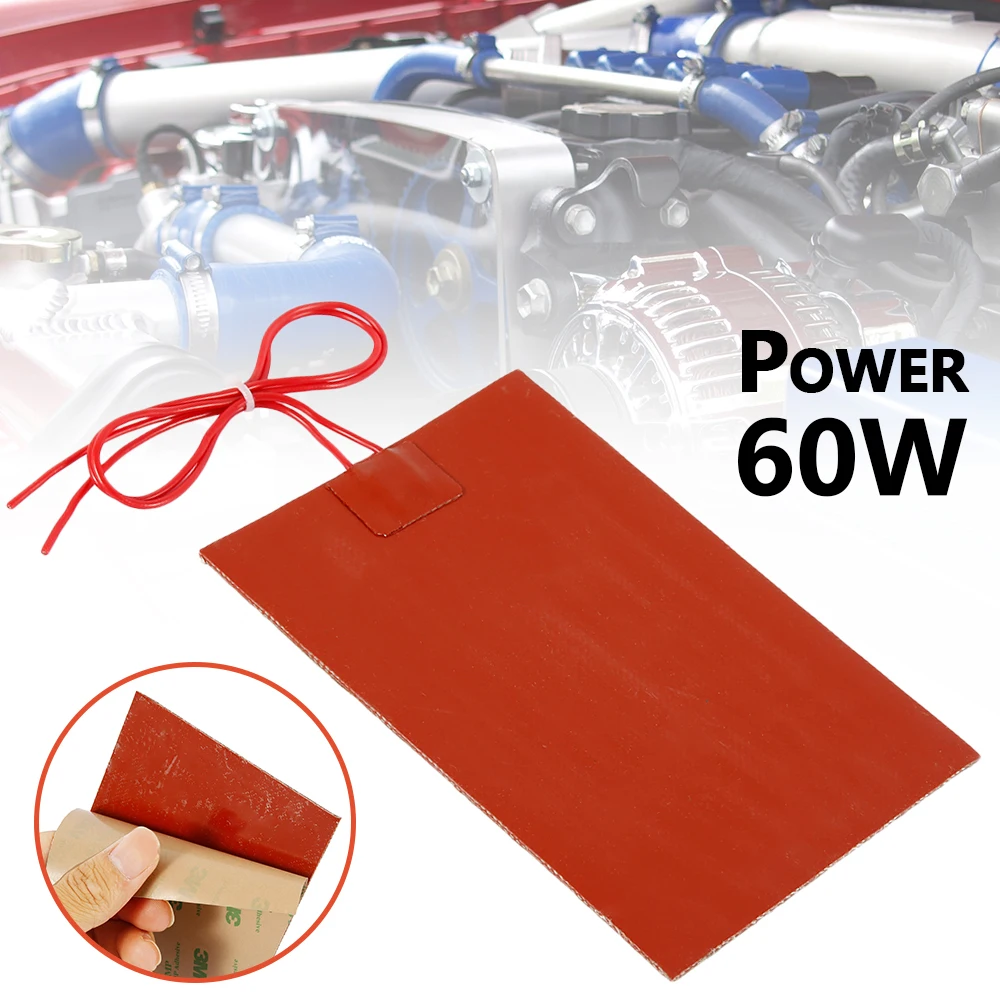 60W 220V Engine Oil Tank Silicone Heater Pad Universal Fuel Tank Water