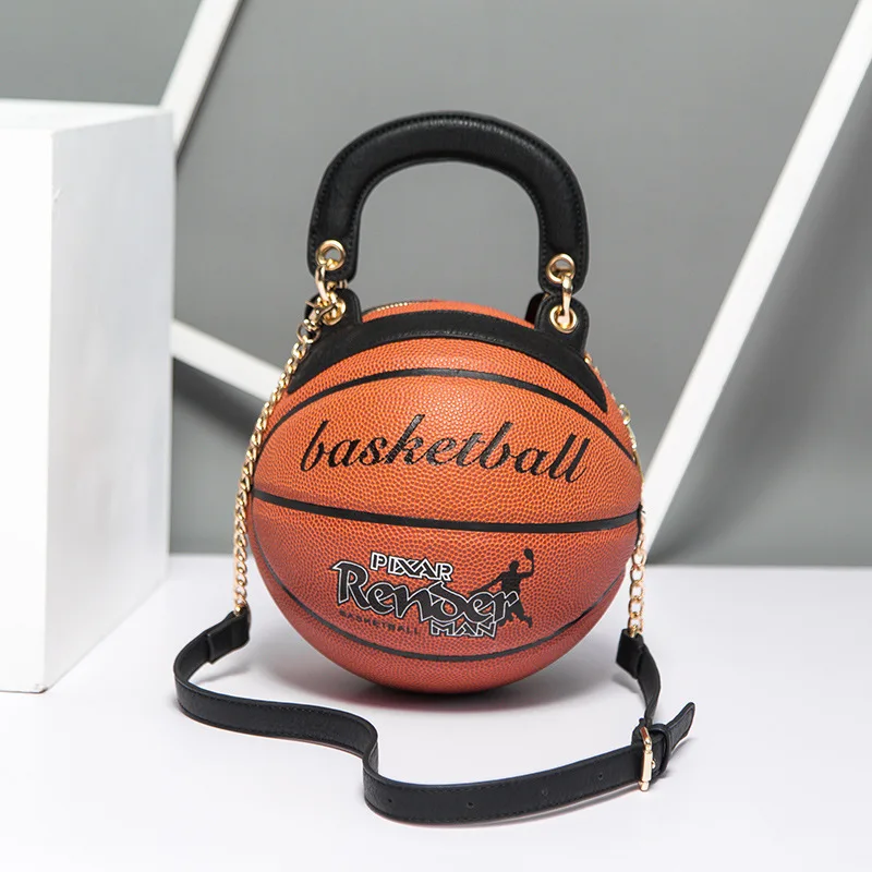 

Personality design new trend round female bag basketball styling creative handbag shoulder newspaper chain diagonal package
