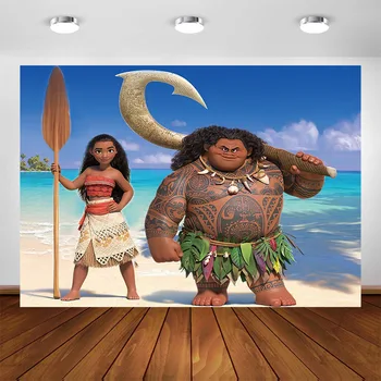 

Moana Themed Party Decoration Backdrop for Photography Aloha Luau Summer Birthday Party Banner Photo Booth Background