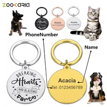 

Dog ID Tag Personalized Engraved Pet Name owner'tel For Cat Dog Puppy Collar Tag Clip Lucky Pets keying supplies Accessories