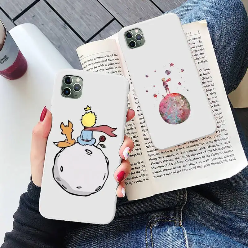 

Little Prince cute cartoon Phone Case Candy Color for iPhone 6 7 8 11 12 s mini pro X XS XR MAX Plus
