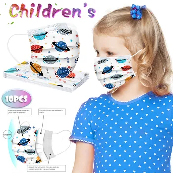 

10pcs Kids Masks Mouth muffle 3 ply Children Mouth Face Masks Safe Breathable Cute Cartoon Nonwoven Dustproof Mask masque#20
