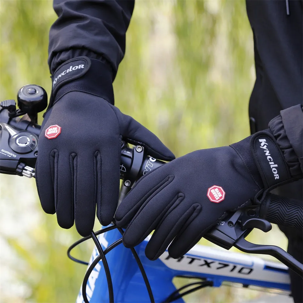 4 размера морозостойкие унисекс водонепроницаемые зимние перчатки велосипедные пушистые теплые перчатки для сенсорного экрана холодную погоду ветрозащитные противоскользящие