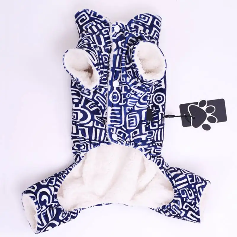 Dogs Winter Thickened Warm Coat Print Costume Dogs Fashion Comfortable Coats Jackets