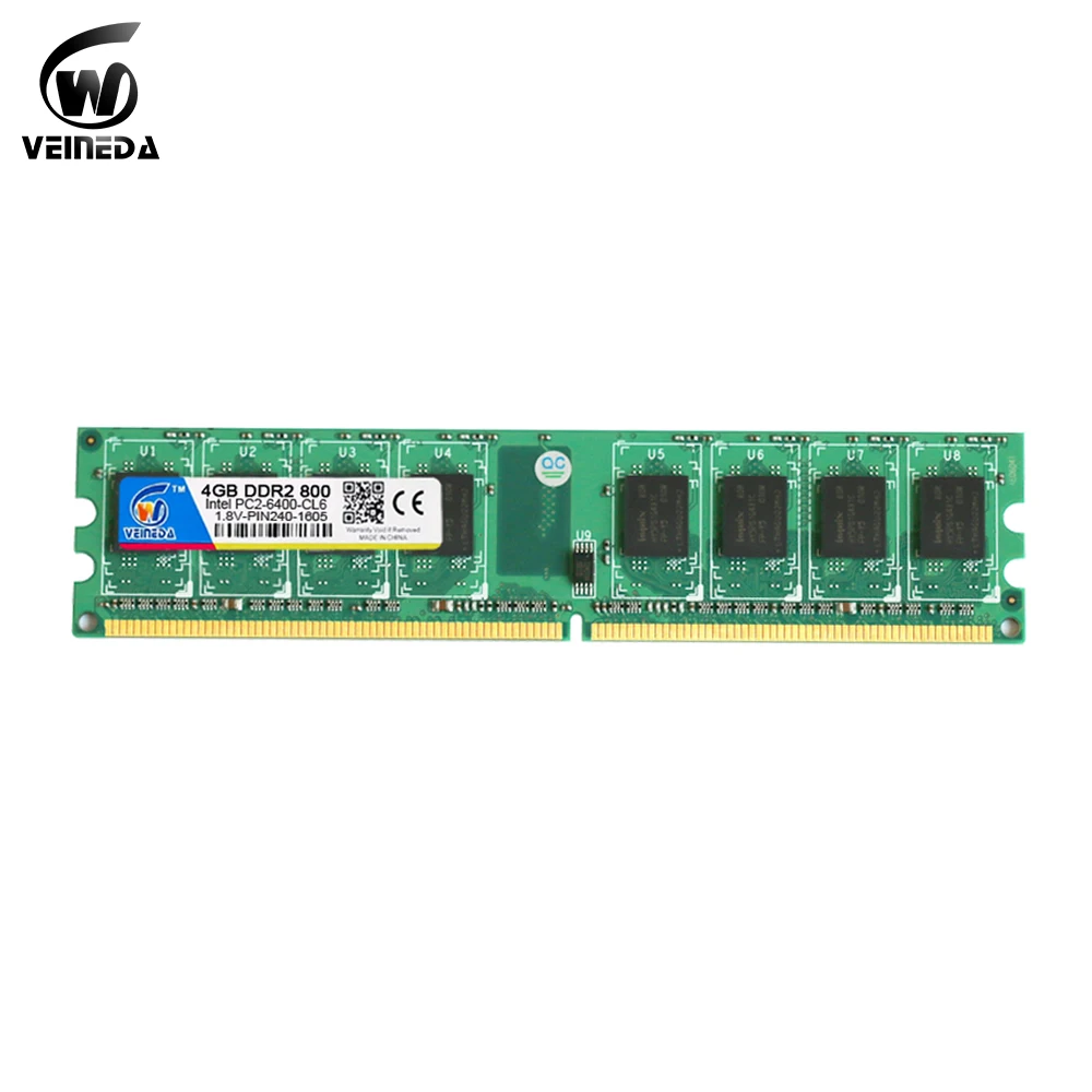 Veineda ddr2 8 Гб 4x4 gb ddr2 800 для intel и amd mobo/настольный поддержка памяти 8 Гб оперативная память ddr2 PC2-6400 240pin Совместимость с 667