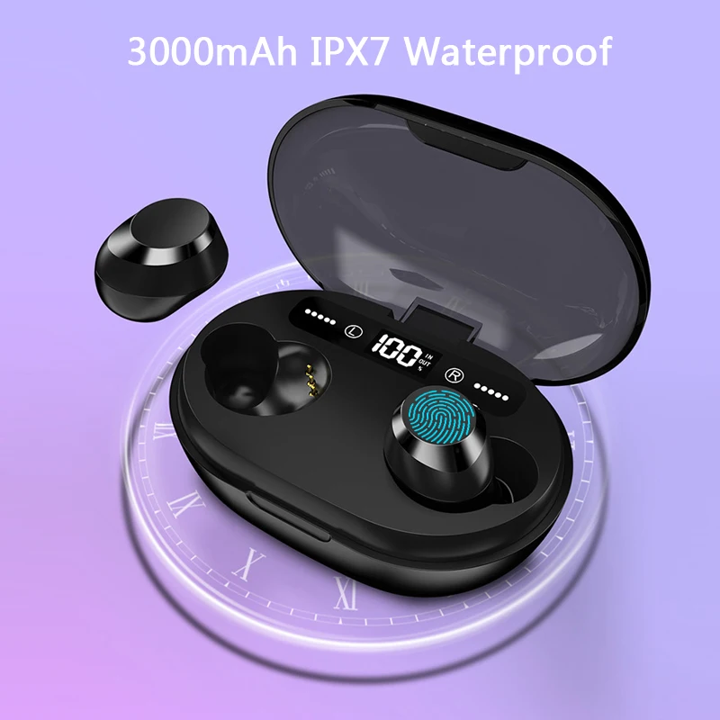 Полноконтактные наушники Bluetooth 5,0 TWS беспроводные наушники водонепроницаемые стерео спортивные наушники 3500 мАч зарядная коробка