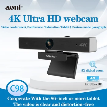 

Aoni C98 4K HD Webcam For Video Conference streaming Recording 5X Digital Zoom Web Camera Teaching Training Web cam for Windows
