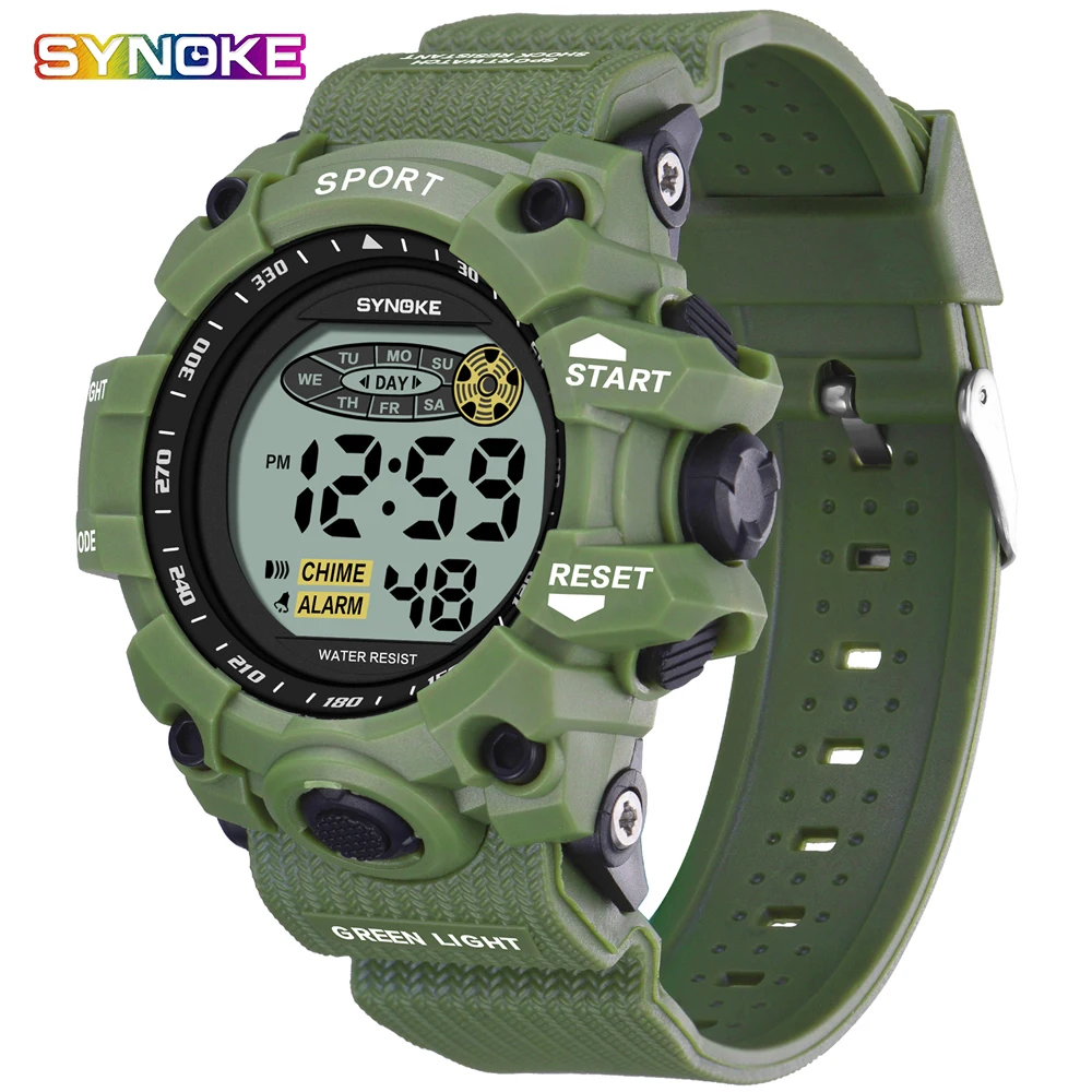 Military Watch Электронные часы женские светодиодные цифровые военные часы мужские спортивные водонепроницаемые повседневные силиконовые часы с секундомером для мужчин женщин студентов - Цвет: Military Watch