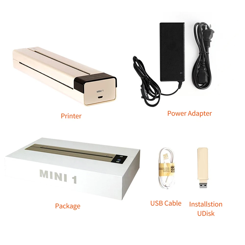 US plug Портативный Трафарет для переноса татуировок, мини USB порт, Термальный копировальный принтер, совместимый с мобильным телефоном и компьютером - Цвет: US plug