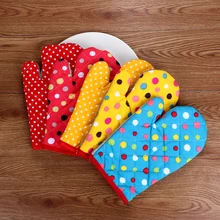 1 шт. толстые духовые перчатки в горошек Прихватки кухонные термостойкие Инструменты для выпечки против горячей микроволновой изоляции посуда перчатки формы для духовки